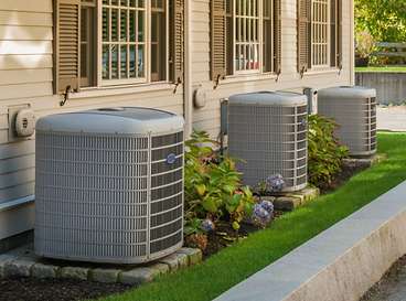 HVAC units placed outside of a home or business