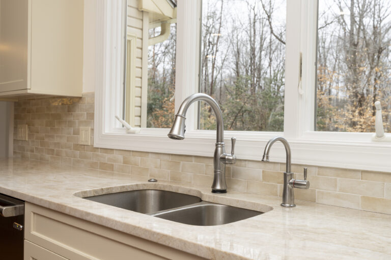 Haverford double kitchen sink and dual faucets