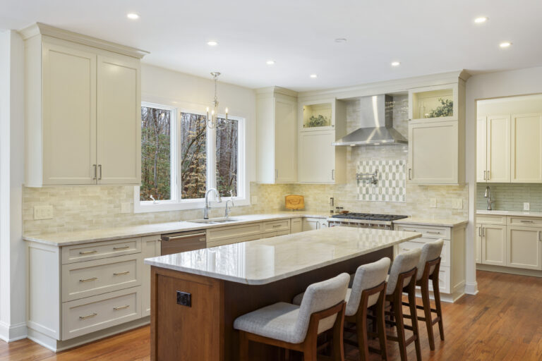 Haverford kitchen full view looking toward a large kitchen sink window