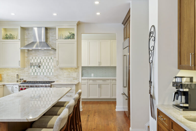 Haverford butler's pantry view from the kitchen