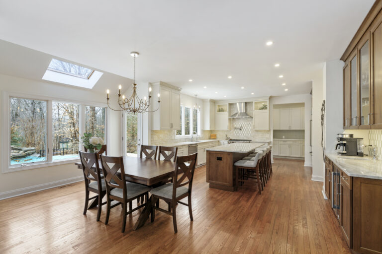 Haverford kitchen expanded view with dining area