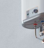 Image of a tankless water heater with hot and cold options