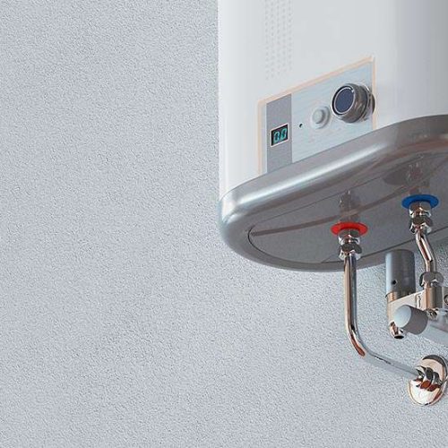 Image of a tankless water heater with hot and cold options