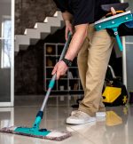 Man doing professional home cleaning service